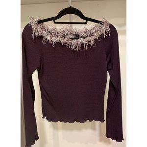 XOXO - Purple off the shoulder sweater